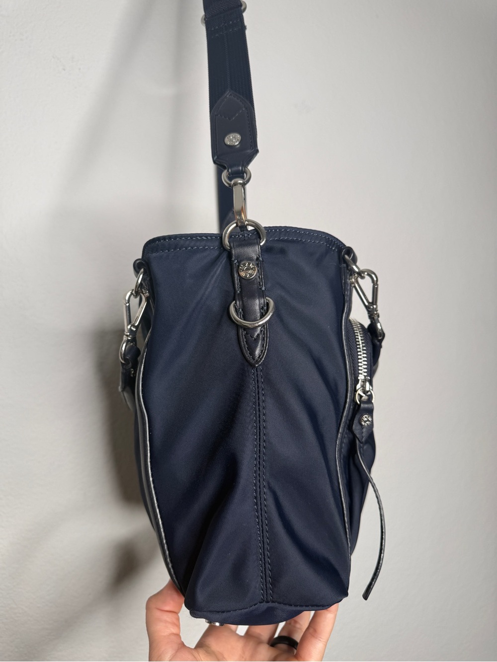 MZ Wallace Bag Nikki Nylon Silver Hardware Navy Size OS - Picture 6 of 15